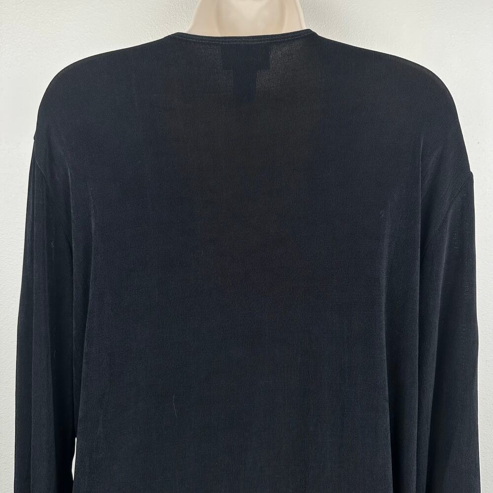 Chico's Travelers Tie Front Cardigan 3/4 Sleeve Black Slinky Chico 3 US XL - Picture 7 of 11